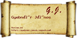 Gyebnár János névjegykártya
